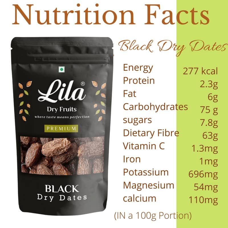 Image of LILA DRY FRUITS International Dates (1000 grams)| Healthy & Nutritious Snack | Rich in Vitamins & Minerals | Natural Sweetener | Kala Chuara | Khajoor or Khajur Dry Fruit Perfect for Gifting