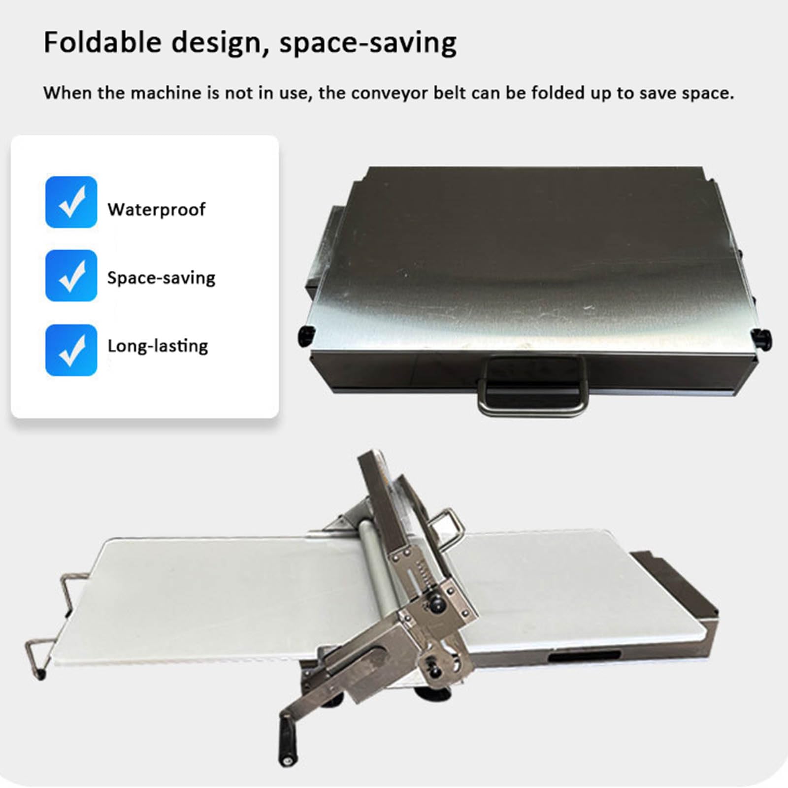 Manual rodillo para masa de acero inoxidable,plegable rodillo para hojaldre