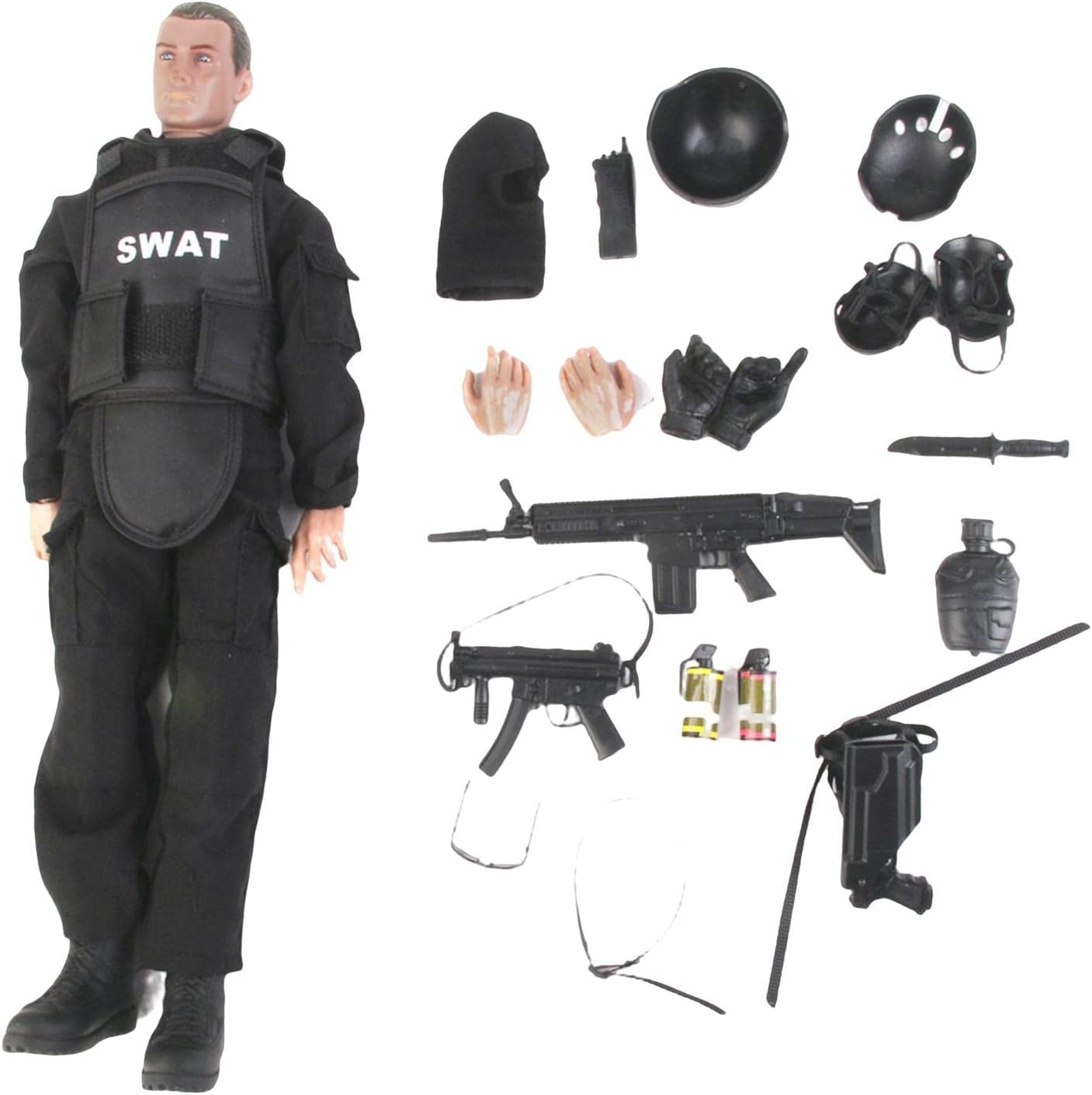 Hellery 1:6th 12 inch Swat Soldiers Special Forces Action Figure & Accessories Set