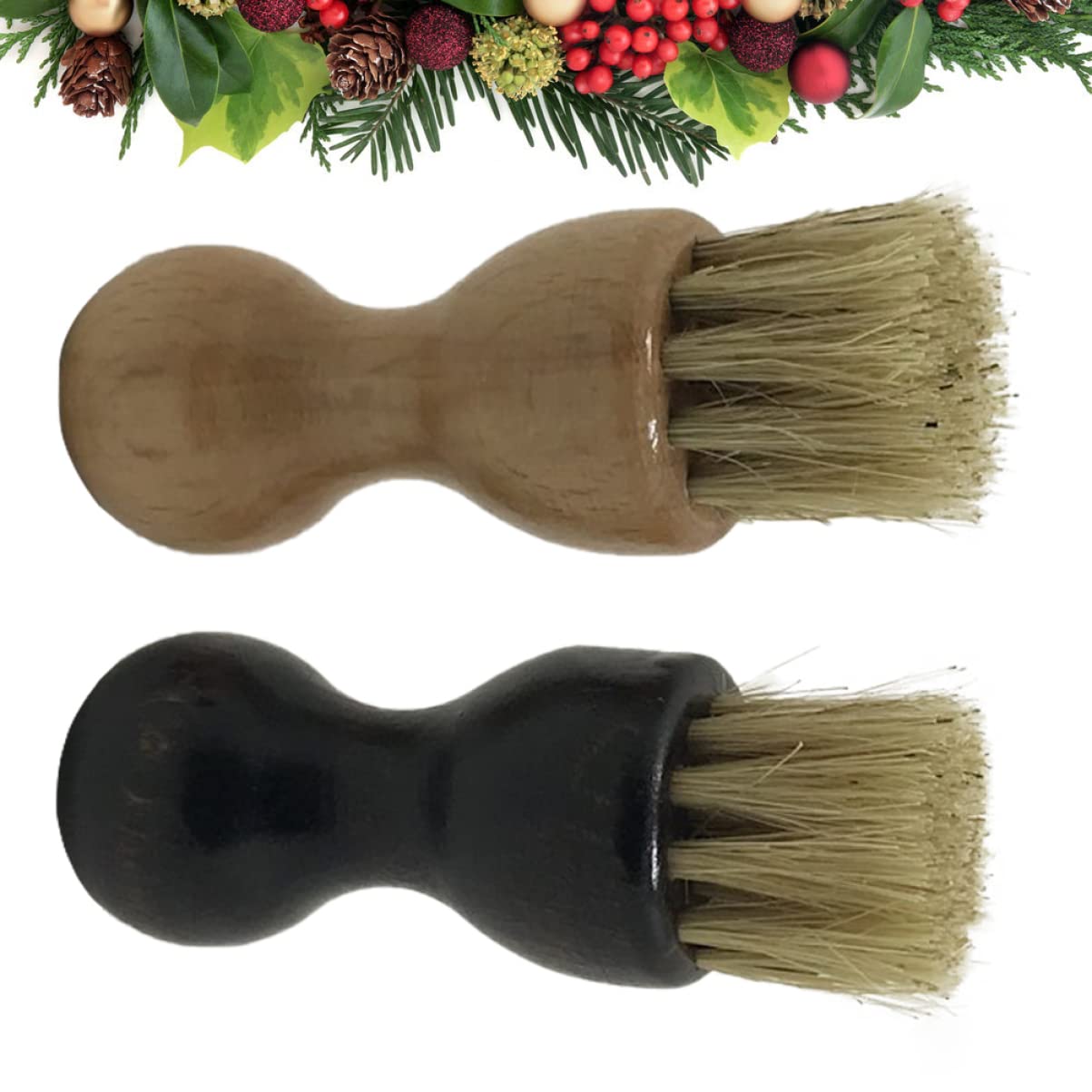 Cepillo para Lustrar Zapatos de Madera de Haya, 2 Piezas