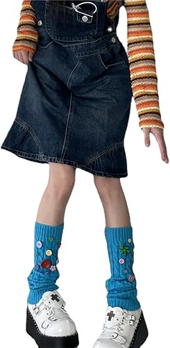 Vista 19 de CYee Kawaii Cutecore - Calcetines largos para mujer, calcetines largos de punto gótico Y2k Acubi, calcetines estéticos