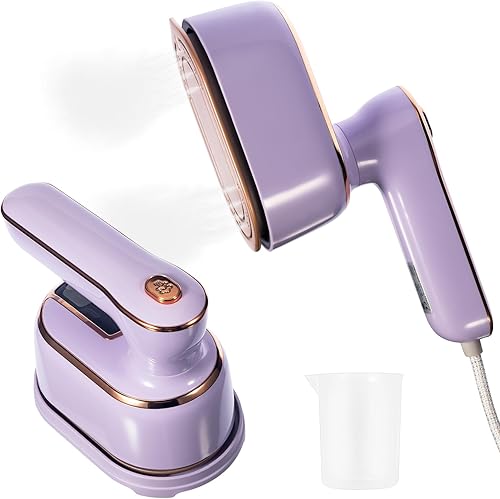 Plancha de vapor para ropa, portátil, portátil, portátil, de mano, 1000 W, plancha de vapor en seco y húmedo, plancha pequeña plegable de 180 para