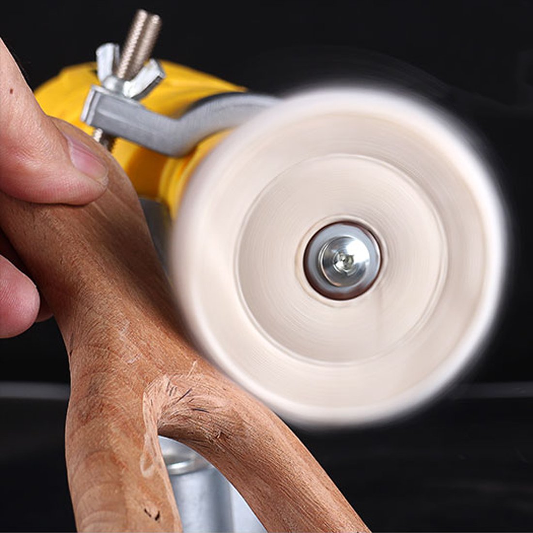 White 8" 200mm Large hole Buffing Wheel Spiral Stitched Cotton Buffing Cleaning Pad Polishing Wheel Mop Bench Grinder Tools