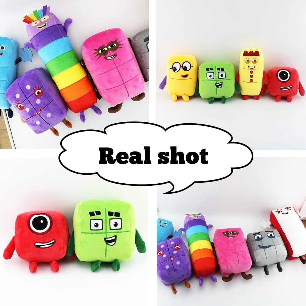 10Pcs Numberblocks Plush Stuffed Toys, 1 Free Number Sticker 110