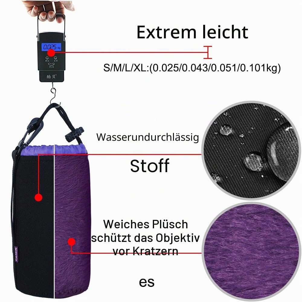 CADeN Objektivtasche, 4 Größen wasserdichte Kamera Tasche 5mm Dickem Neopren Soft Schutz Taschen Für Objektiv Canon Nikon Sony Pentax Tamron Sigma
