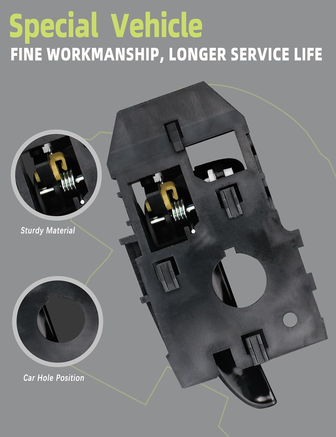 Interior Door Handle Front or Rear Left Driver/Right Passenger Side Compatible with Hyundai Elantra 2001 2002 2003 2004 2005 2006 Replaces# 826102D000CA，826201D000CA