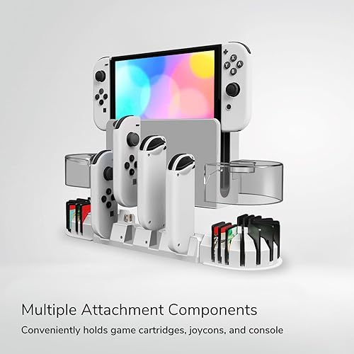 Miniatura 2 de Soporte de estación de carga TNP Switch Dock Cargador de controlador Joy-Con para Nintendo Switch & Switch OLED Cargador Joycon Switch mejorado