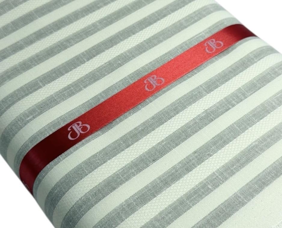 Image of JHABAK'S Unstitched Striped Shirt Fabric for Men - Cotton Linen Blend Lining Material - Shirt and Kurta Piece Cloth