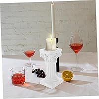 Vista 2 de COHEALI Candelabro de columna romana de resina nórdica pilar de mármol para decoración del hogar blanco