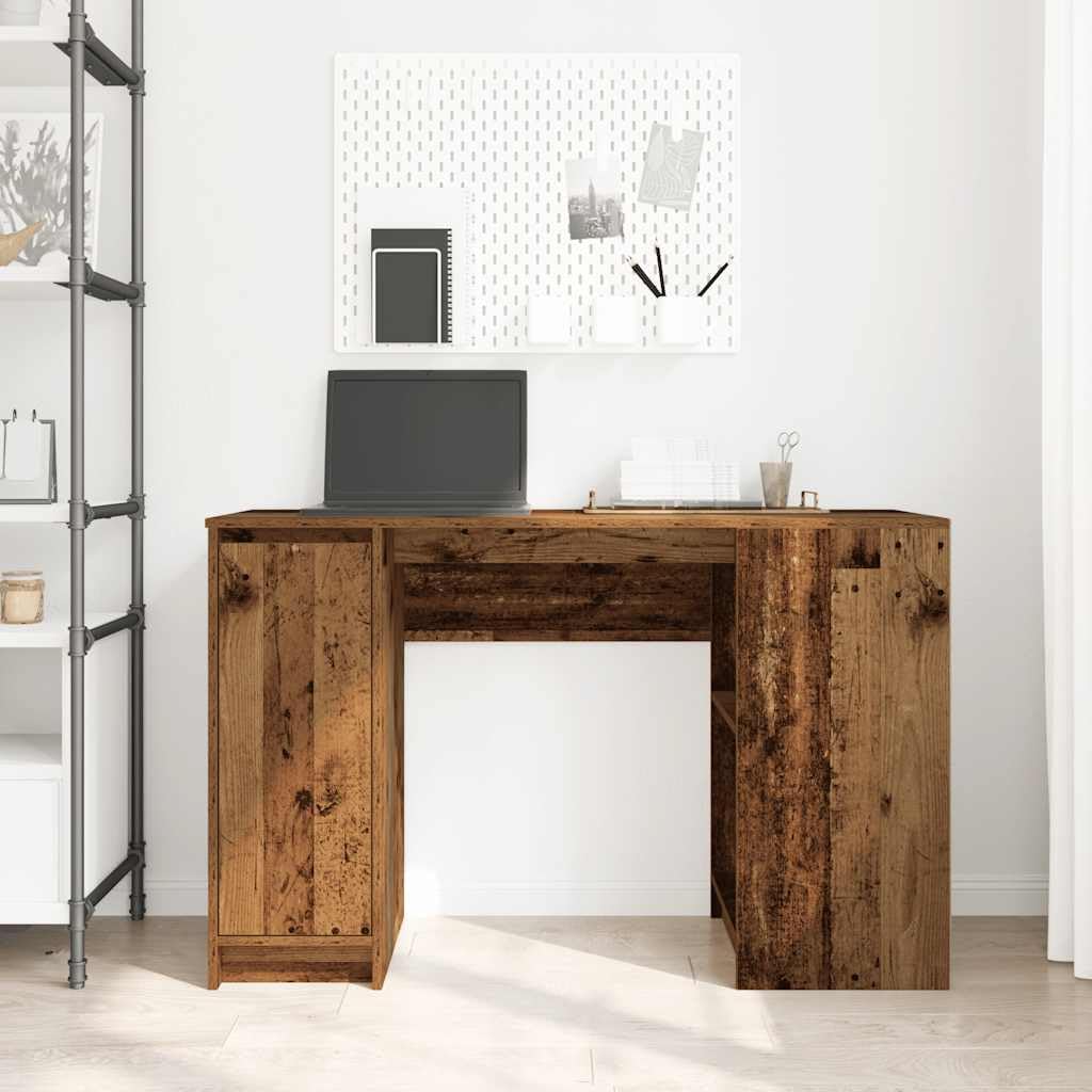 Scrivania effetto legno anticato, 120 x 42 x 76 cm, scrivania per computer in legno con molto spazio, stabile tavolo da ufficio per casa, studio e soggiorno, segretario