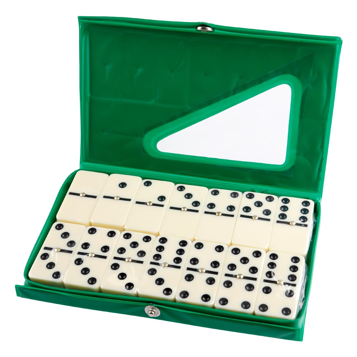 Lotsdonxia Double Six Dominoes Set  Traditional 28-Piece Dominoes with Green Box, Retro Design for Kids & Adults Board Games and Festival Parties