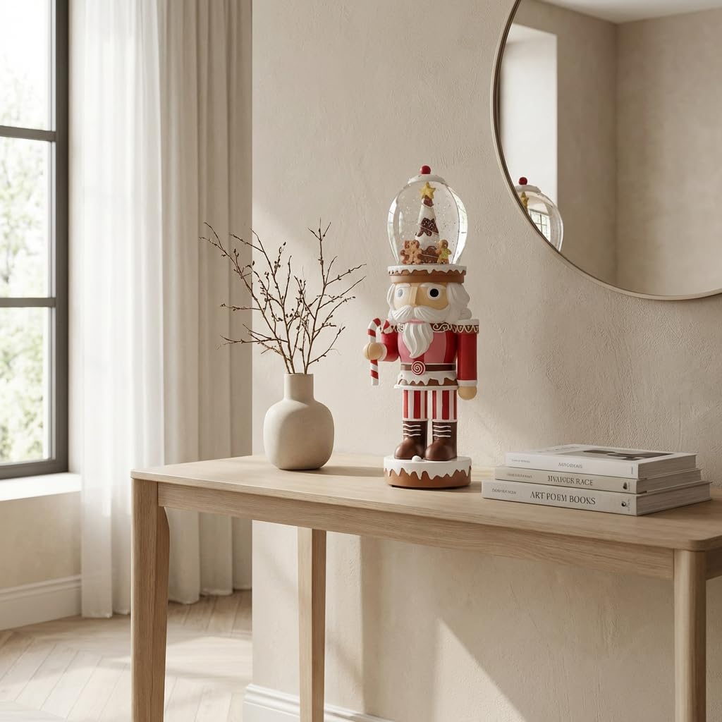 KAROLINE&CO. Weihnachtsdeko Nussknacker Figur – Elegante Weihnachtsdekorationen – 40 cm Nussknacker mit Licht, Musik und Bewegung