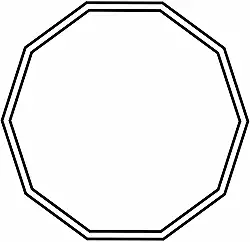 Placa Radiestesia Radiônica 17x17 Cm - DECÁGONO DUPLO