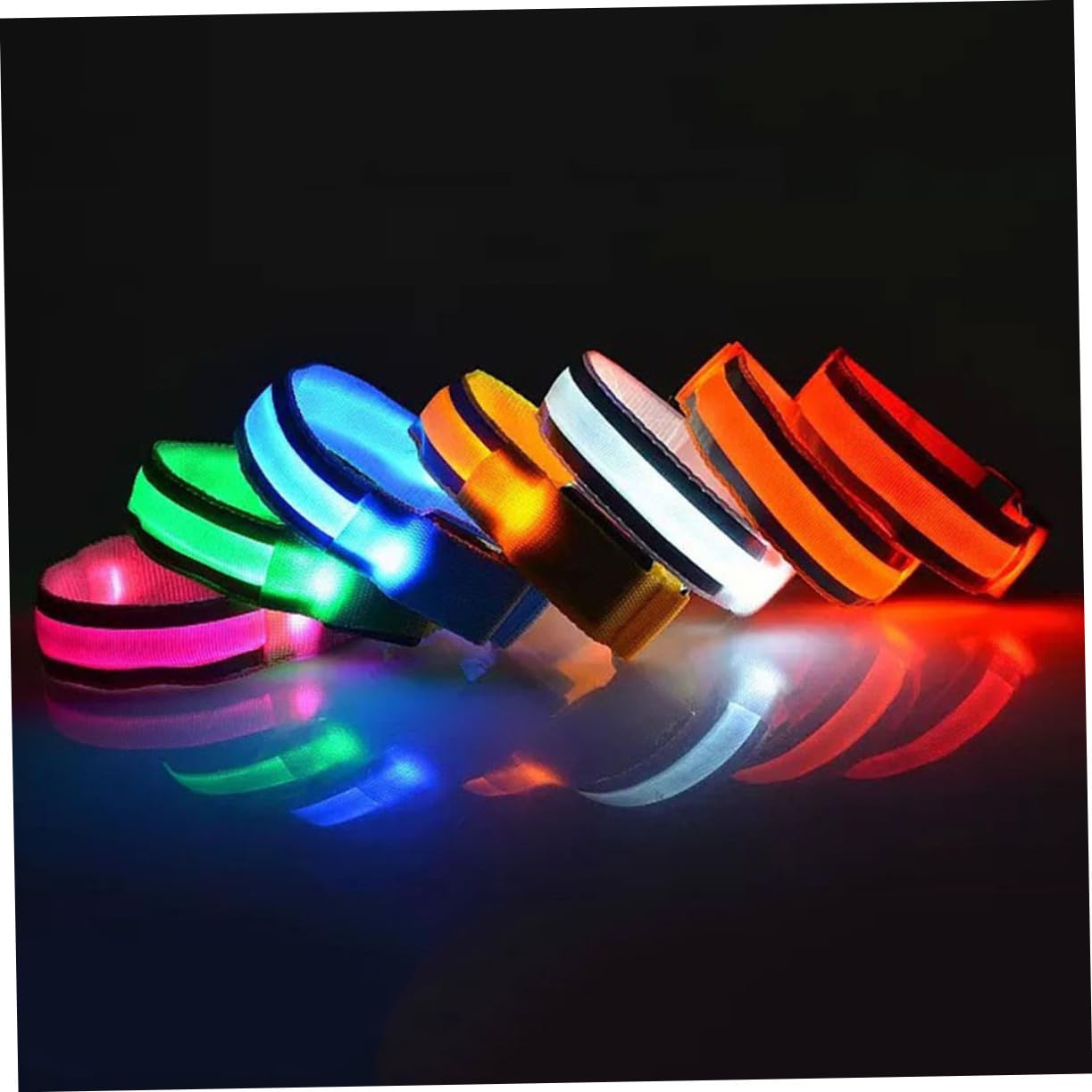 POPETPOP Brassard Lumineux À LED Réfléchissant pour Course À Pied Cyclisme Marche Sécurité Réflecteurs Sport De Plein Air Brille dans