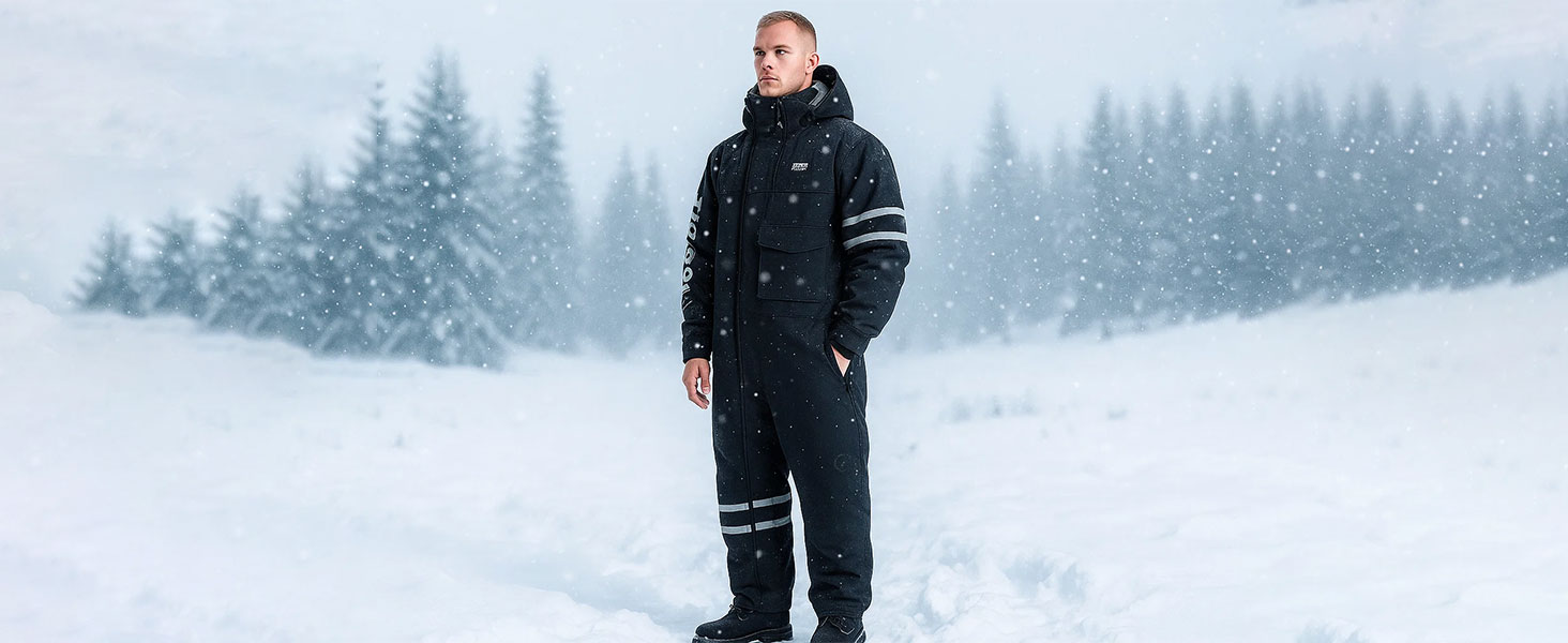Overalls For Train Riding Outdoor Freezer Work Suit For Men Men's Winter Insulated Coveralls ...