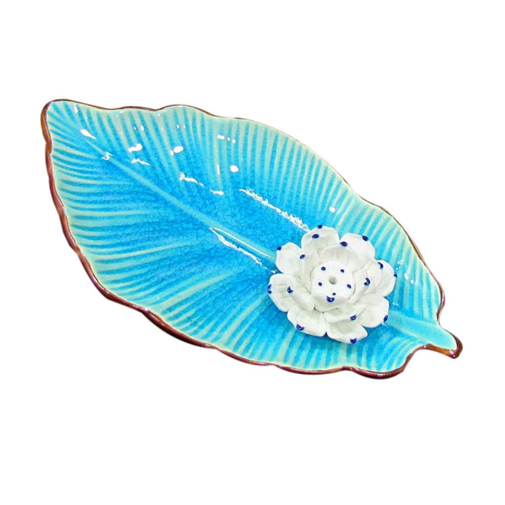 Windhada Incense Sticks Burner Holder Ceramic Decorative Lotus Incense Leaf Incense d