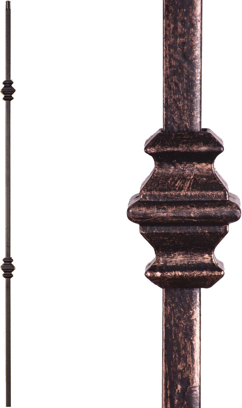 Oil Rubbed Bronze 16.2.1 Plain Straight Bar Solid Iron Baluster for Staircase Remodel, Box of 5