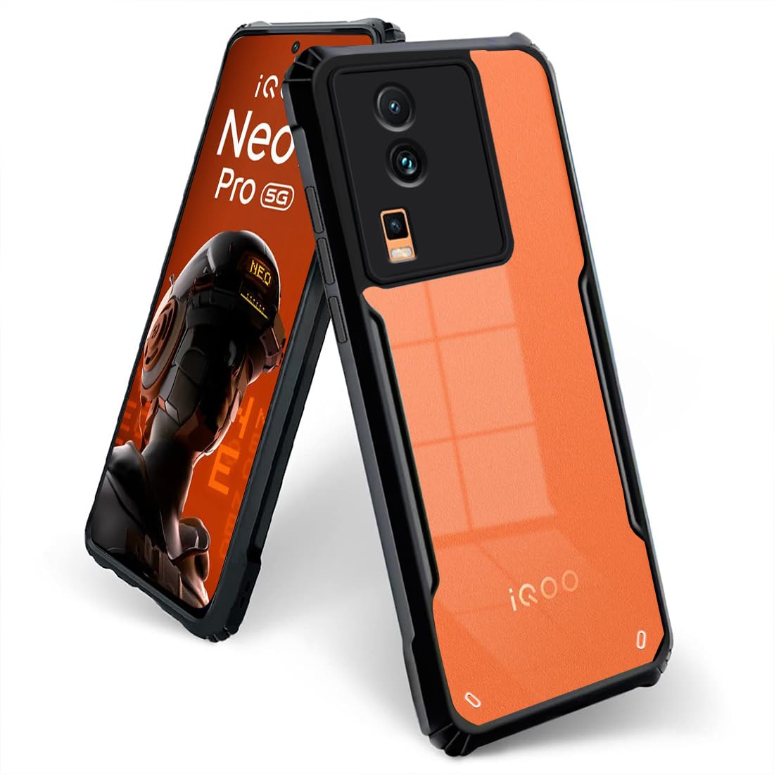 Fashionury Shockproof Crystal Clear Back Cover Case for iQOO Neo 7 / Neo 7 Pro 5G | 360 Degree Protection | Protective Design | Transparent Back PC & TPU | Black Bumper (B0CBG15HFK) Amazon Price History, Amazon Price Tracker