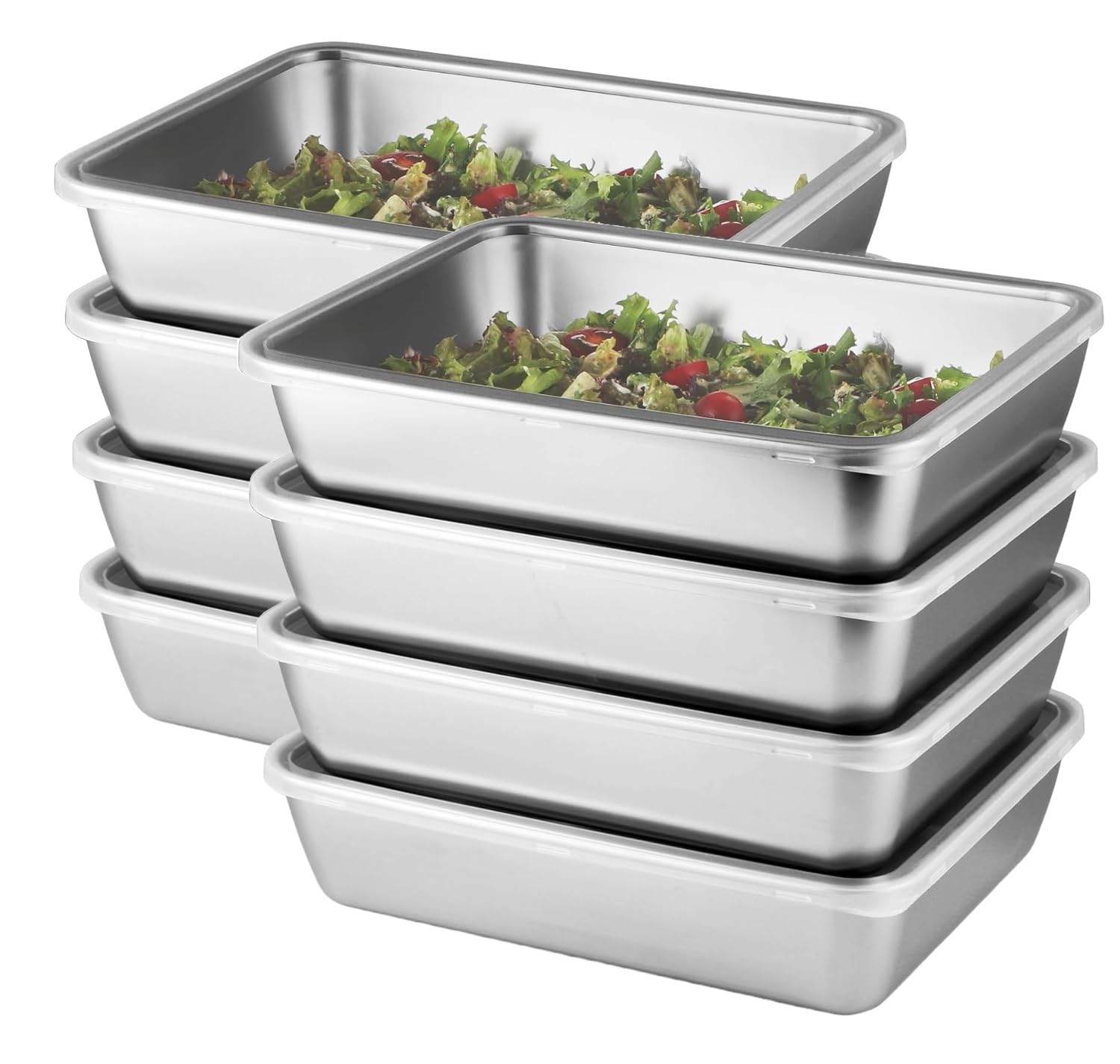 SHARUJA 2000ML Stainless Steel Food Storage Container with Transparent Lid | Airtight Leakproof Food Serving Tray for Kitchen Meat Storage and Kitchen Meal Prep, Ideal for Fridge & Oven Use (8)-image-2