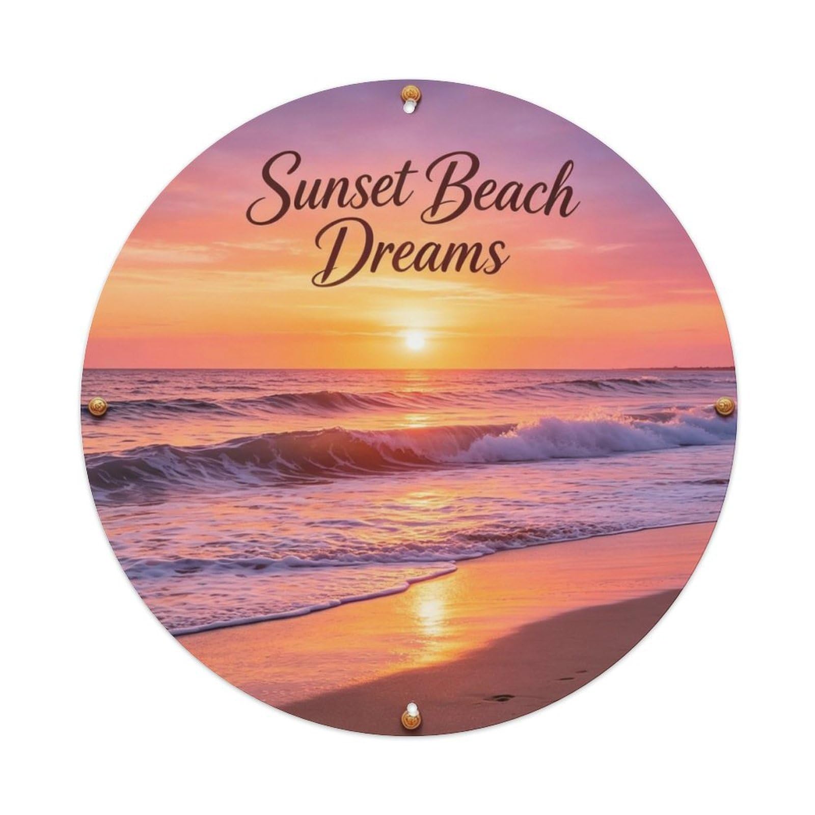 Sunset Beach Dreams Metal Tin Sign Plaque