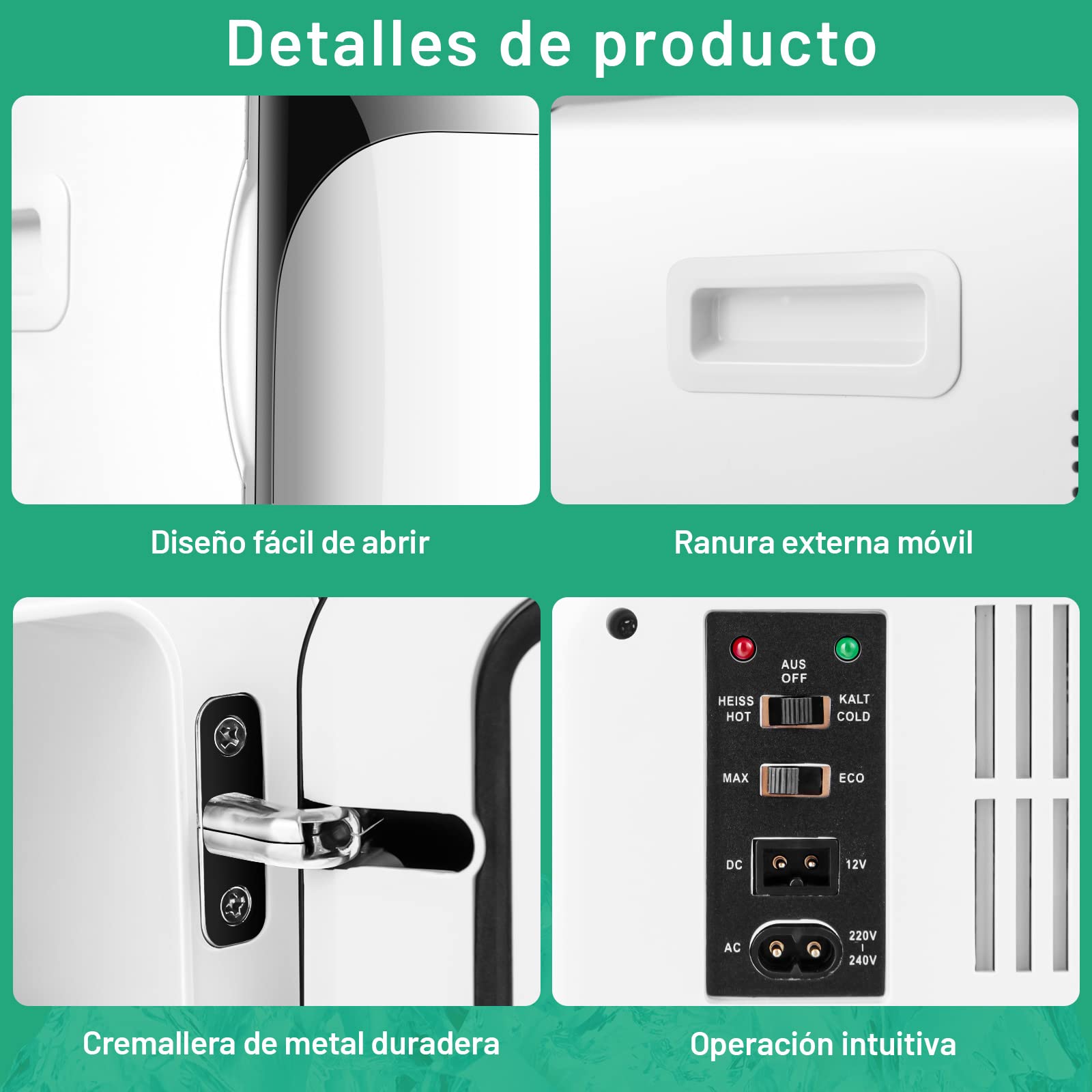 COSTWAY 15L Mini Nevera 2 en 1 Función de Enfriamiento y Calefacción,Enfriador Calentador 5 ℃ ~ 50 ℃ Congelador Portátil para el Automóvil Hogar Clase Energética E(negro)