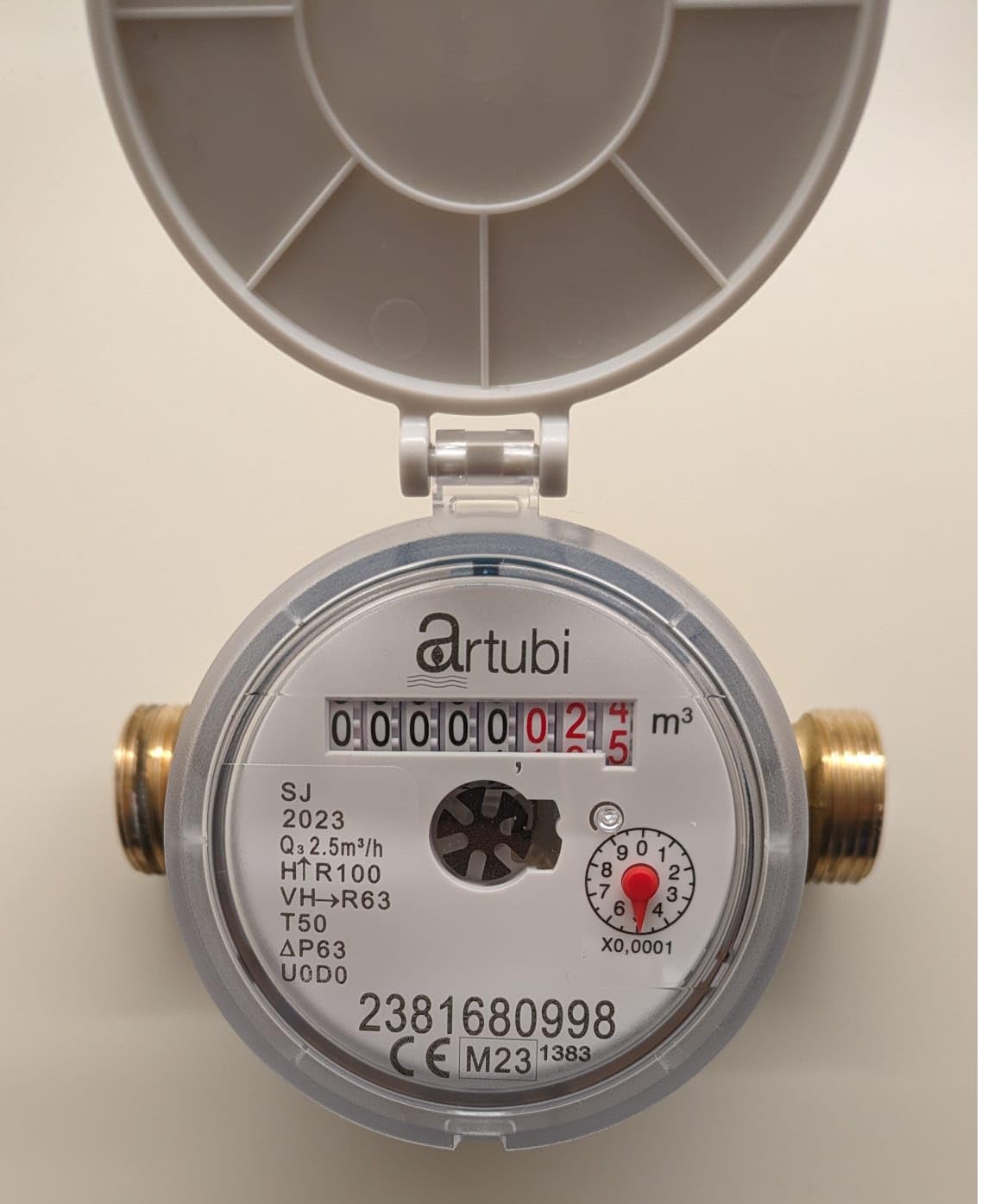 CONTATORE ACQUA FREDDA DN15 (1/2") OTTONE CERTIFICATO ACQUA POTABILE DM174/2004 MID 110mm