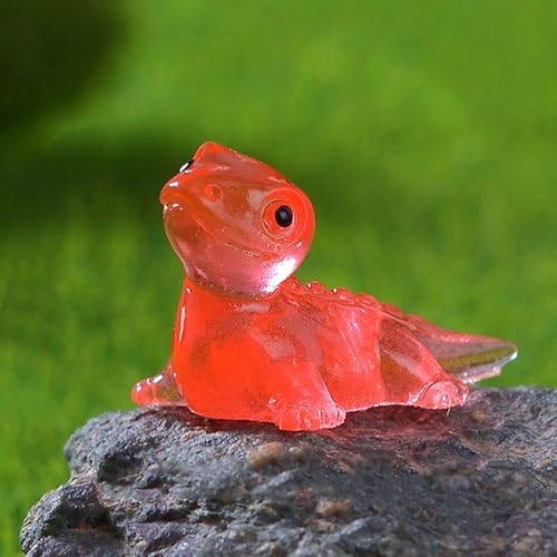 Miniatura 8 de Toyvian 30 piezas de micro paisaje lagarto mini figuras de animales plantas en maceta decoración brillante mini estatuilla luminosa lagarto