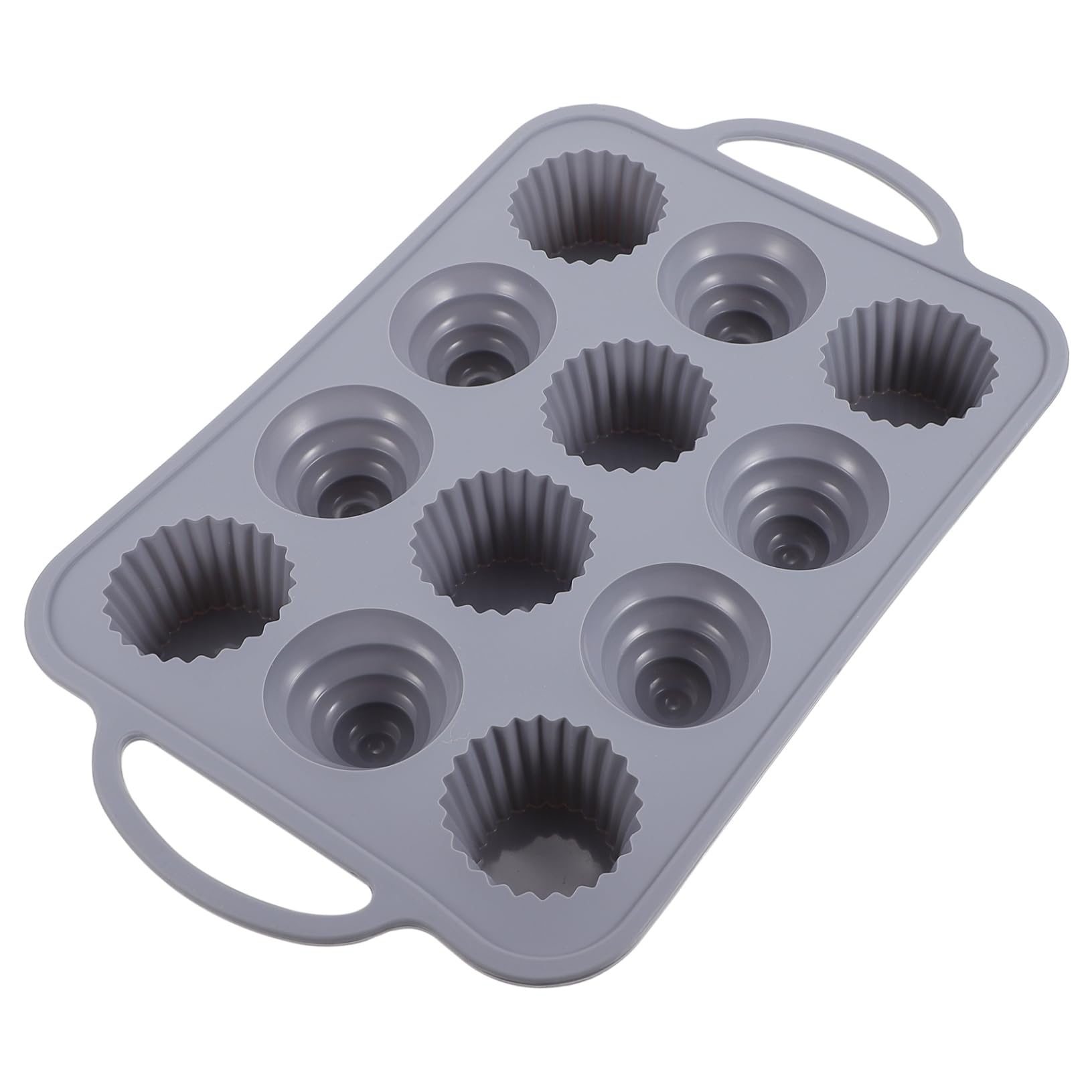 Didiseaon Stampo in Silicone Rotondo a 12 Cavità Manico Antiscivolo | Design Monopezzo, Resistente al Calore, per Preparazioni Dolciarie, Forma Rotonda, Uso Pratico in Cucina