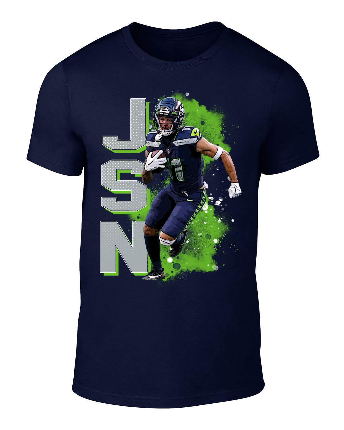 DTGVirgil Seattle Smith Njigba Spray Paint Style Throwback Style T-Shirt Men's Adult