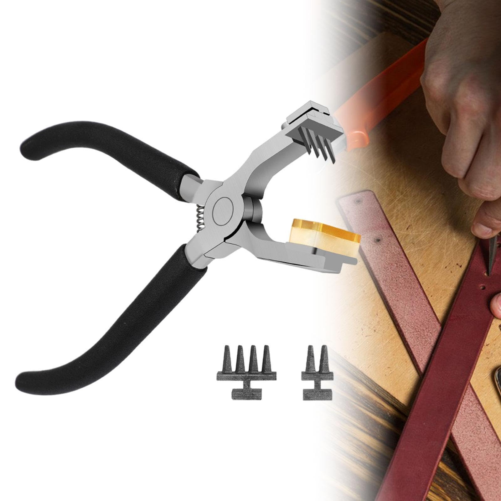Perforadora de Cinturón, Herramienta Manual Resistente para Perforar Cuero, Diseño Silencioso Y Ligero, Mango de Acero Y Polipropileno, B