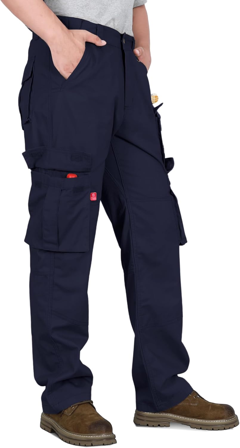 BOCOMAL FR Pants for Men Cargo Pockets Flame Resistant/Fire Retardant Elastic Waist Water & Oil Repellent Finish - Image 2