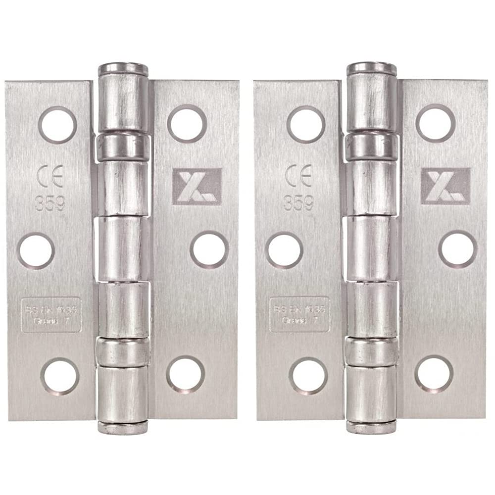 Eclipse 14101 Mild Steel Ball Bearing Hinge Grade 7 Satin Chrome 76 x 51 x 2mm 2 Pack