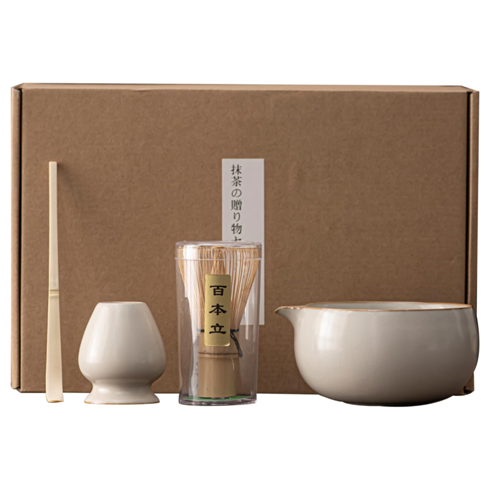 - Kit di, set di frusta, strumenti da tè giapponesi | Kit da 4 pezzi per | polvere, per porta cucchiaio Chasen, catena da, congelatore, naturale, riutilizzabile