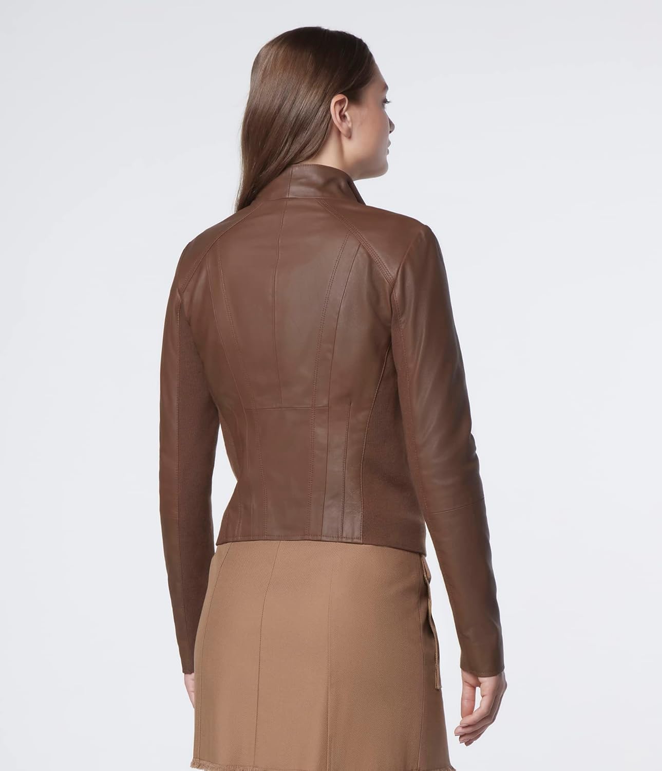 Andrew Marc Women's Asymmetrical Felix Leather Moto Jacket - Image 5