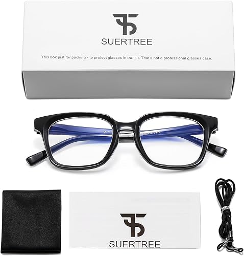 Miniatura 7 de Suertree Gafas de lectura con bloqueo de luz azul, lentes de lectura para mujeres y hombres, lentes antirreflejos, marcos de moda, paquete de 4