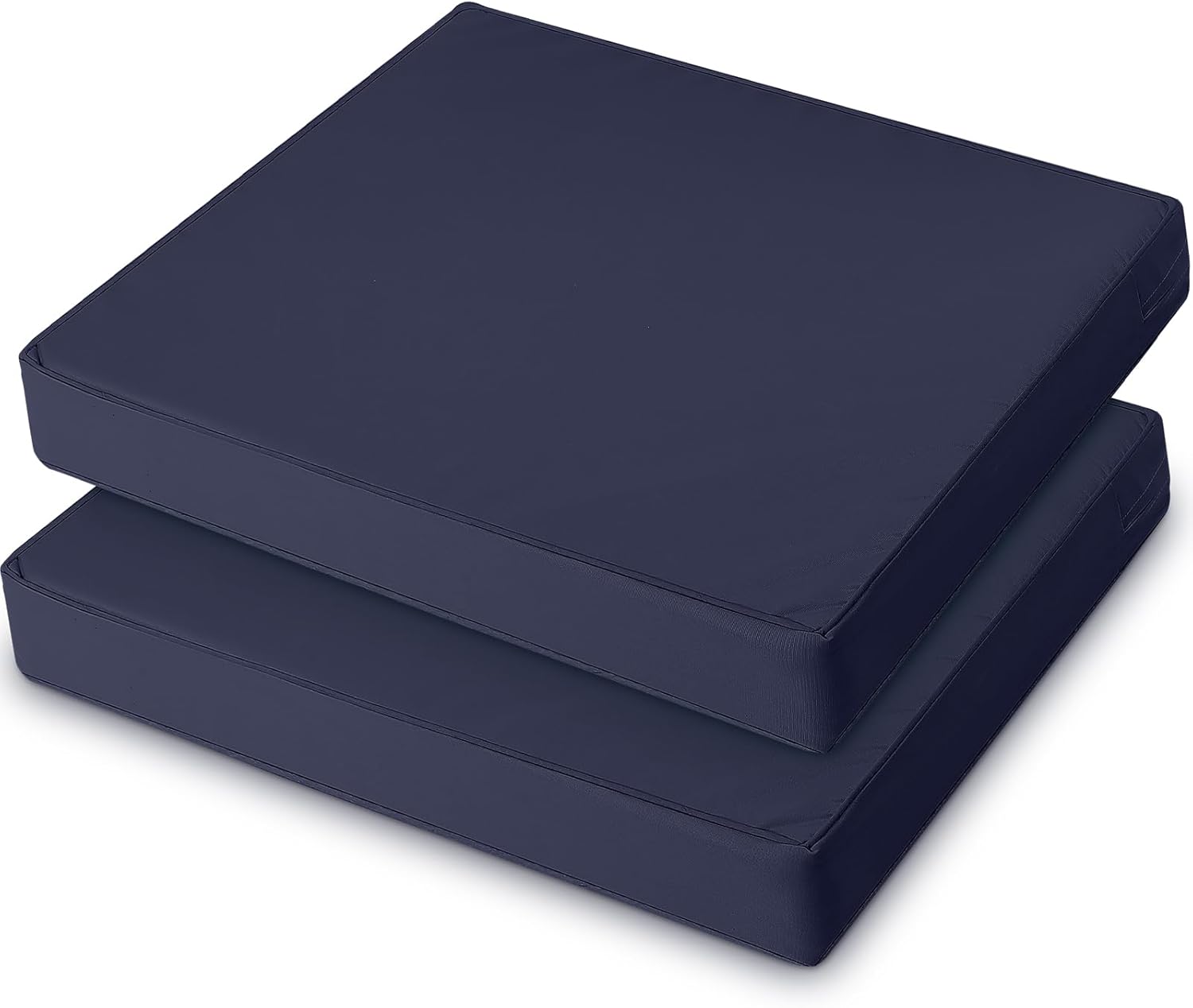 2 Pcs Outdoor Ottoman Cushion 23"x19"x3" Waterproof Fade Resistant Outdoor Footstools Cushion Removable Patio Ottoman Cushions with Adjustable Fixing Strap for Stool (Navy Blue)