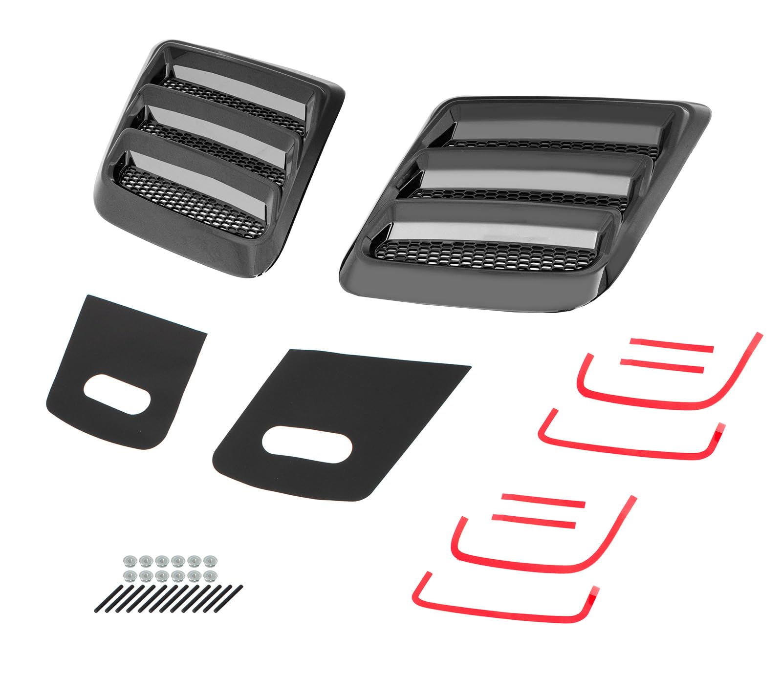 Roush 422325 Hood Vent Heat Extractors Gloss Black Pair for 2018-2023 Ford Mustang