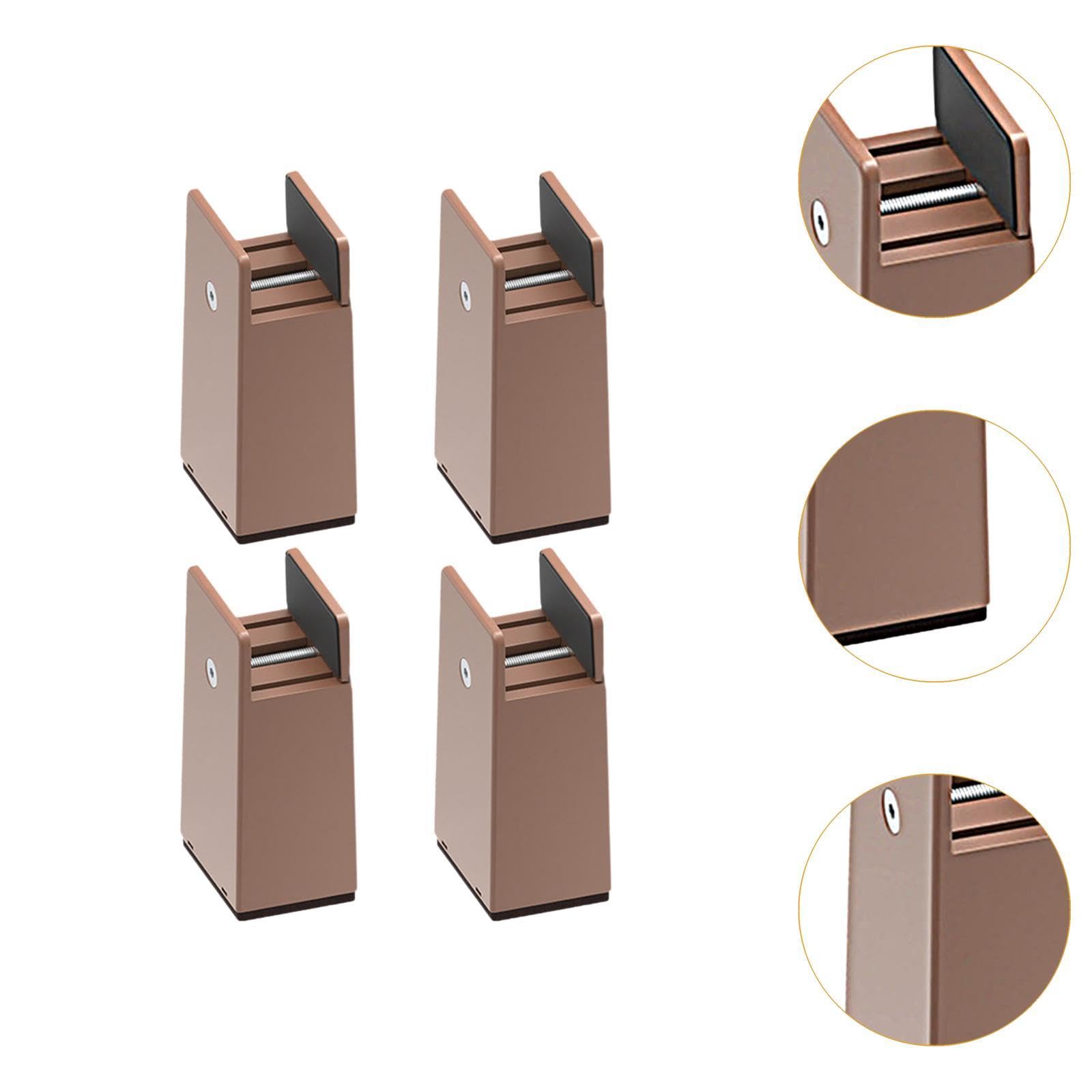4 Piezas de Elevadores de Cama, Elevadores de Muebles, Accesorios, Protector de Suelo, Bloques Portátiles, Extensores de Altura para Sillas, So, MarrÓn, Altura 10 Cm