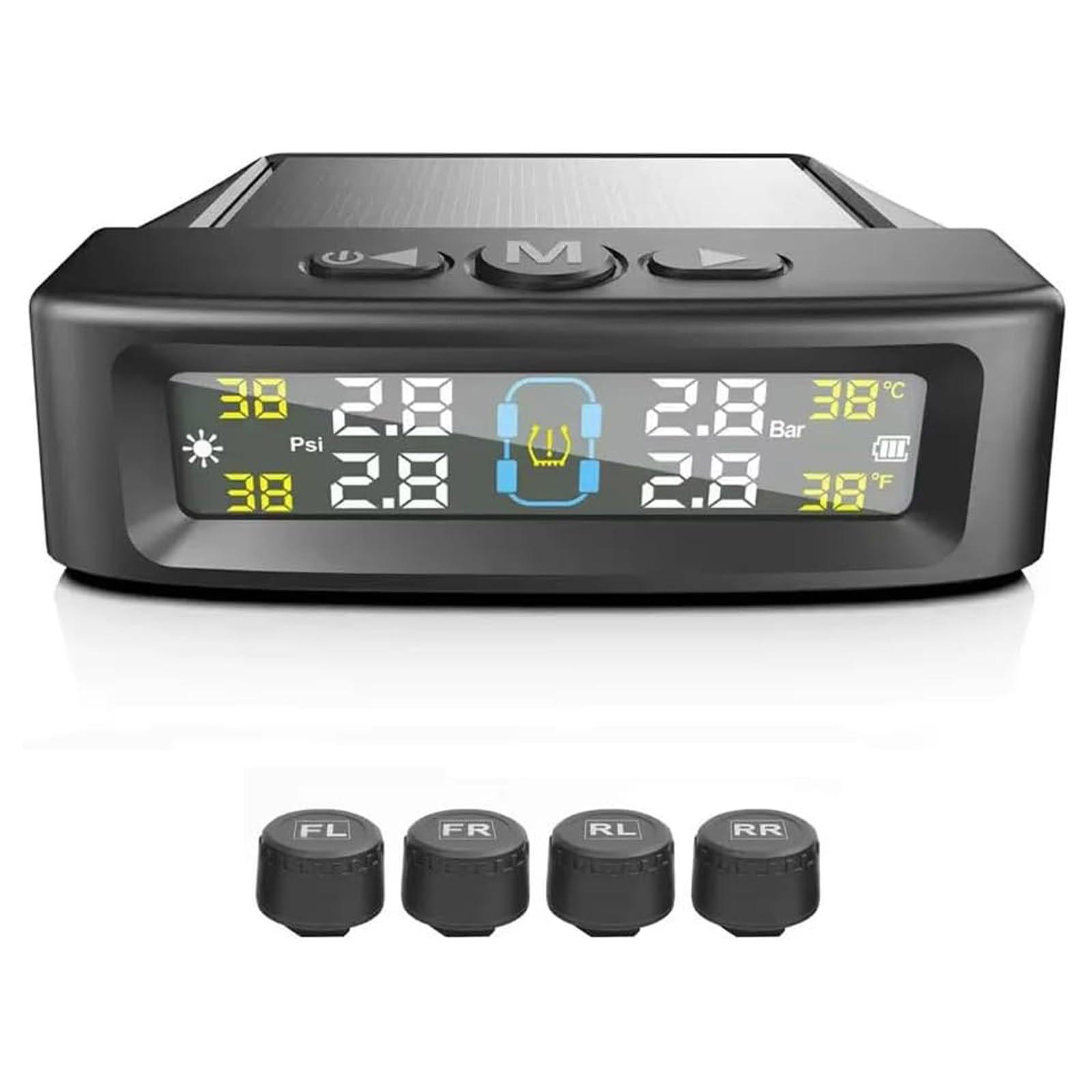 GSENIN TPMS Solar Power Tire Pressure Monitor for Dodge Ram 1500/2500/Journey/Nitro