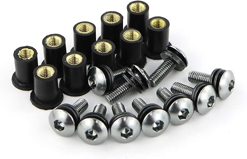 Miniatura 7 de Motorcycle Windshield Motorcycle Windscreen Iridium Windshield Screws Bolts Accessories Compatible with YZF R15 2017 2018 2019 YZF-R15 (Color