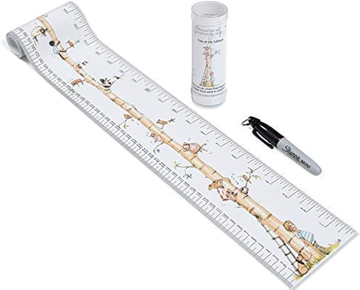 Portable, Roll-up Height Chart To Measure Children From Birth. 10 designs. A Memento For Life- Choice of 10 Designs and permanent Marker Pen (Talltape, Tree of Life)