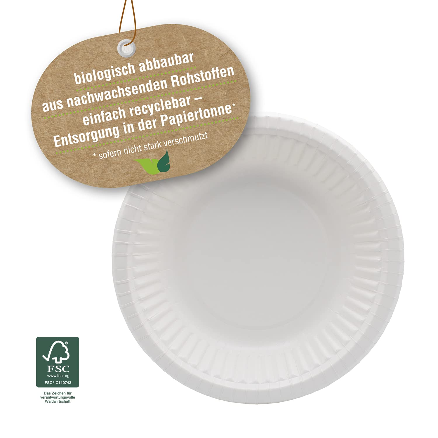 Ökolution Allround-Schalen 19 Cm, 10 Stück – Aus FSC-Karton, Ohne Kunststoff, Nachhaltig & Hitzebeständig