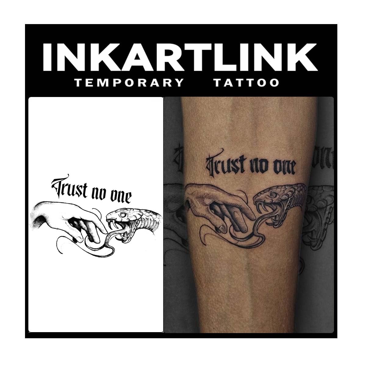 INKARTLINK 2 Sheets Medium Semi Permanent Tattoos, Temporary Tattoos, Adult Art Designs, Party Favors, Waterproof, Realistic, No Adhesive, No