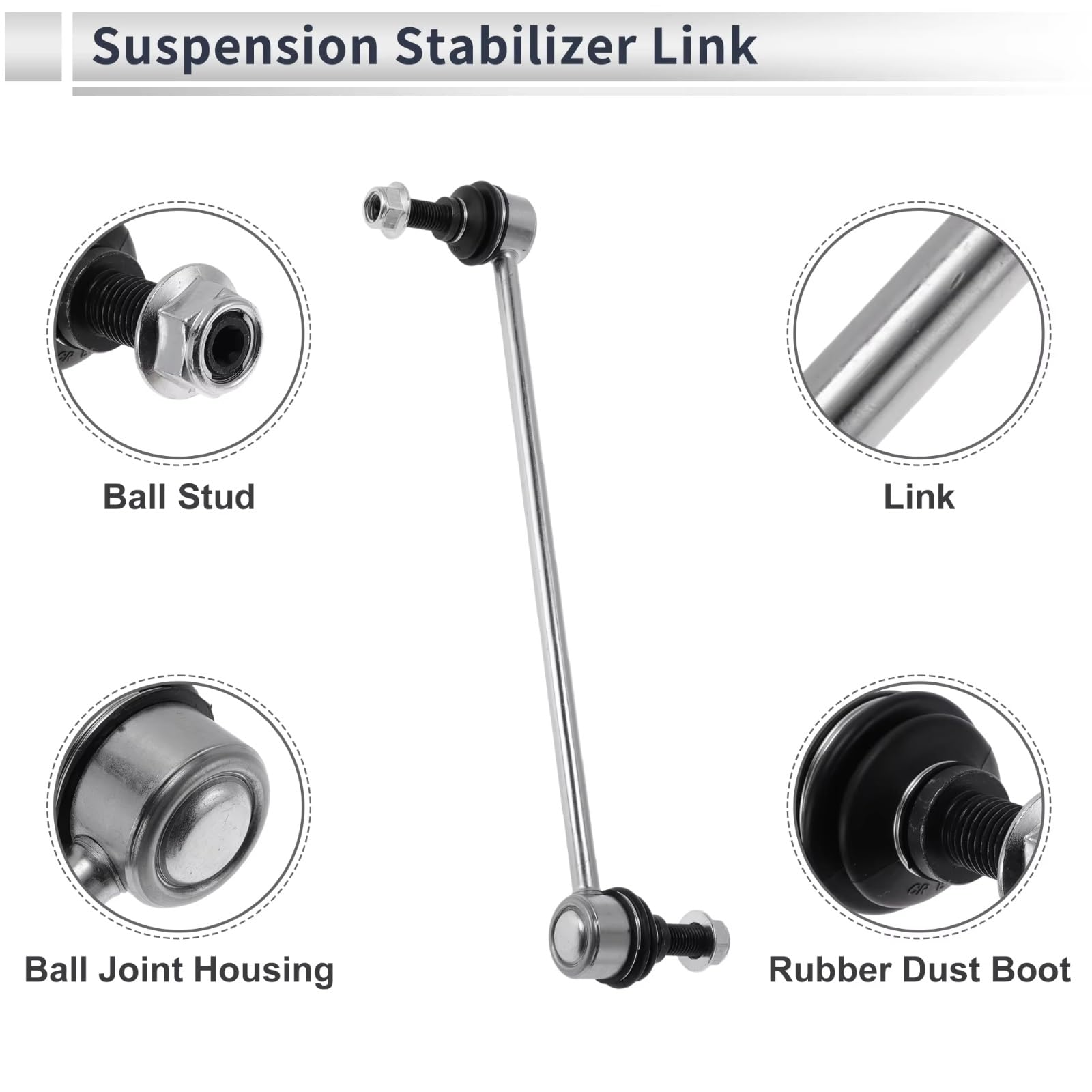 Kit de Barra estabilizadora (1 par) y Extremos de Barra de suspensión K80235 compatibles con Chevrolet Malibu 2004-2006 2007 2008 2009 2010 2011 2012