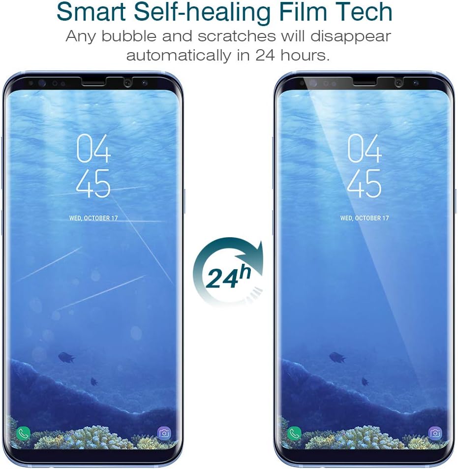 LK 3 Pack Screen Protector for Samsung Galaxy S8 New Version Full Coverage Bubble-Free HD Transparent Flexible film