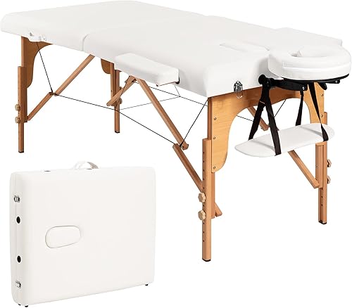 BestComfort Mesa de masaje portátil, altura de cama de spa de 84 pulgadas ajustable, 2 mesas plegables de extensión de pestañas, cuna facial