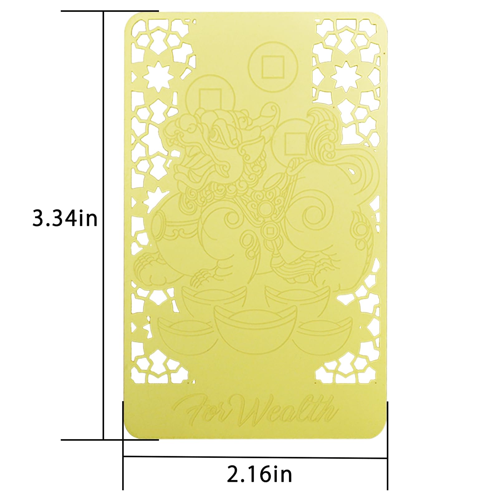 Fengshuibringluck Feng Shui Pi Yao Wealth Pi Yao Ingot Good Fortune Gold Card (Pi Xiu), FW5543