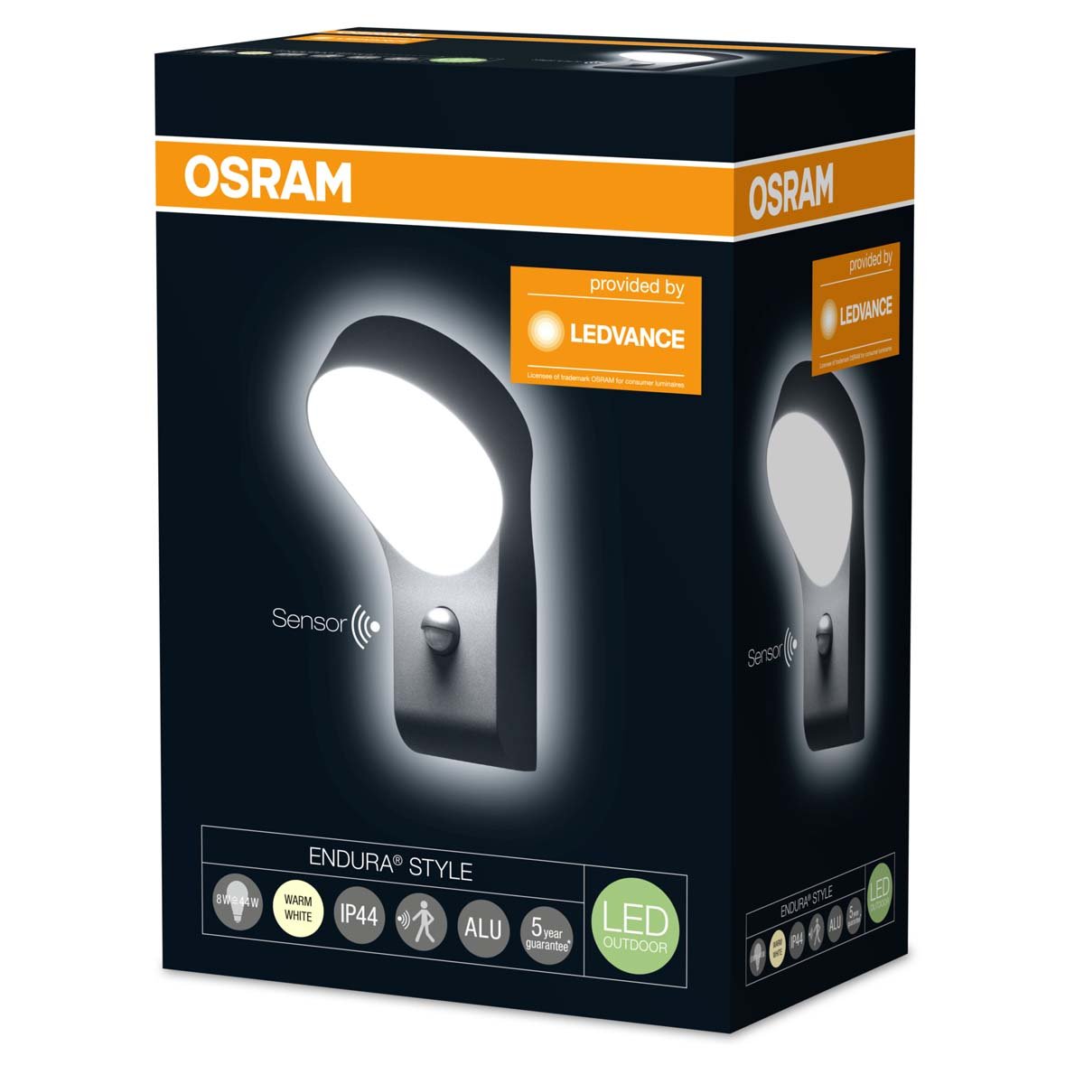 OSRAM LED zewnętrzna lampa ścienna, aluminium, ciemnoszara