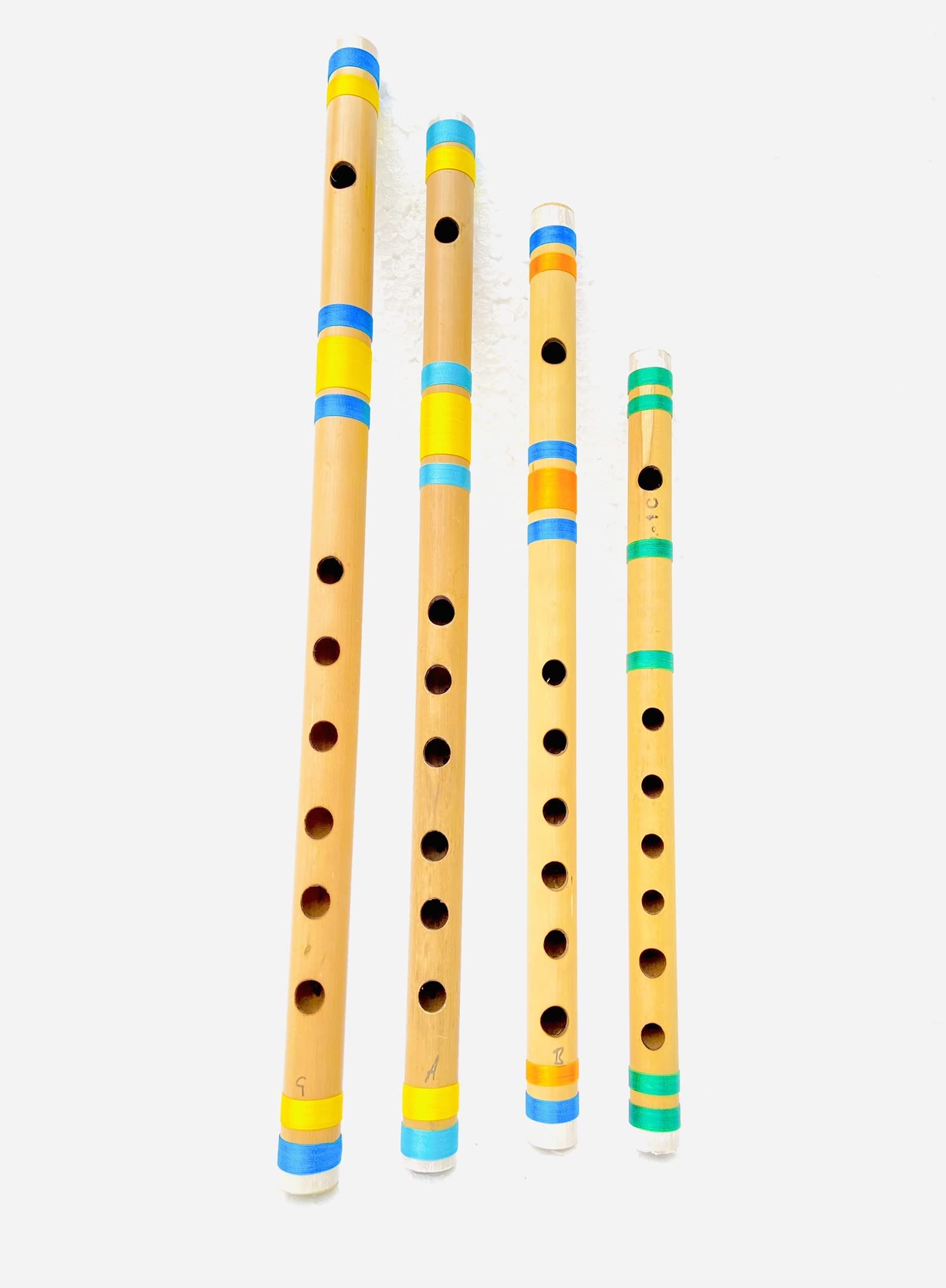 MAGA MART Bamboo Indian Classical Musical Professional G+A+C+B Scale 4pcs set Natural Bamboo Flute Bansuri M.M-picture-10