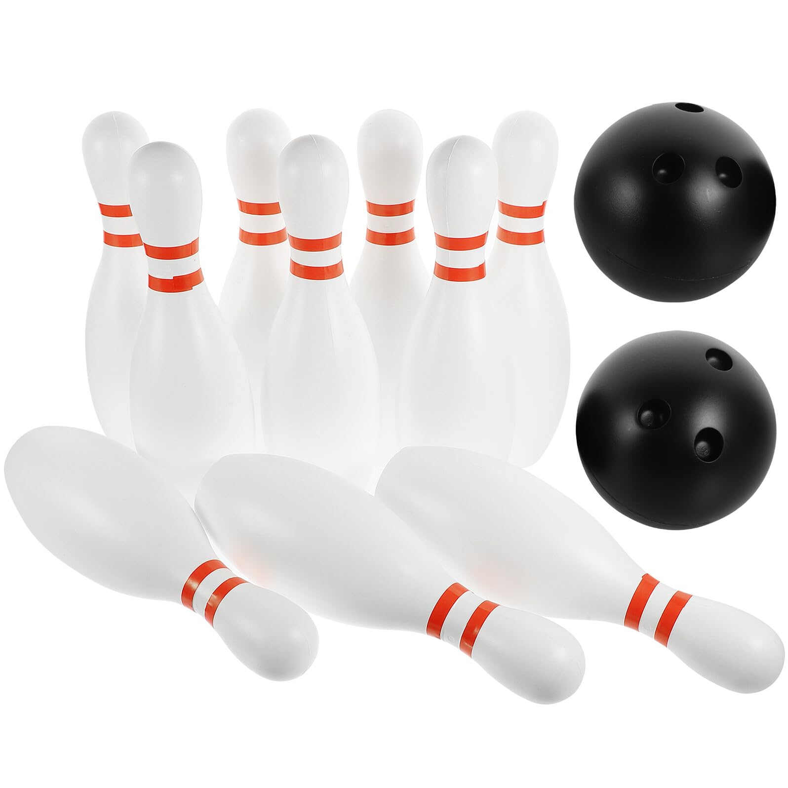Abaodam Set da Bowling per 12 Pezzi Grandi Dimensioni 10 Birilli Bianchi e 2 Palline Colorate Giocattolo Educativo per attività Genitori e Figli per Giochi all’Aperto e Colore Casuale